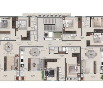 Planta apartamentos tipo